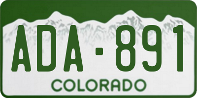 CO license plate ADA891