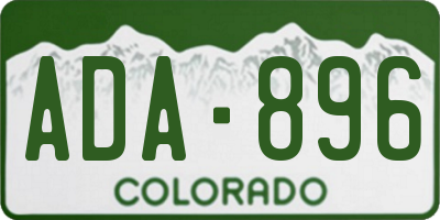 CO license plate ADA896