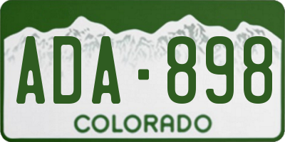 CO license plate ADA898