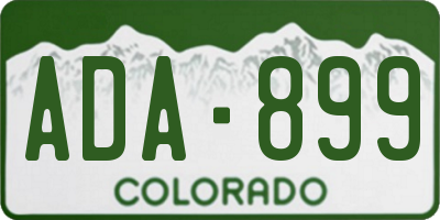 CO license plate ADA899