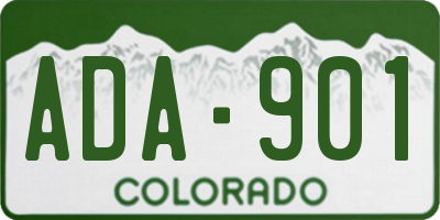 CO license plate ADA901