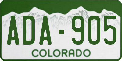 CO license plate ADA905