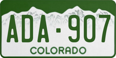 CO license plate ADA907