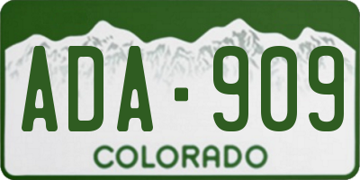 CO license plate ADA909