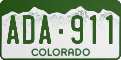 CO license plate ADA911