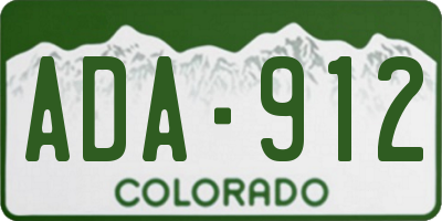 CO license plate ADA912