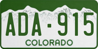 CO license plate ADA915