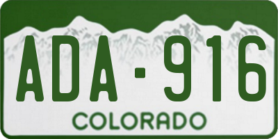 CO license plate ADA916