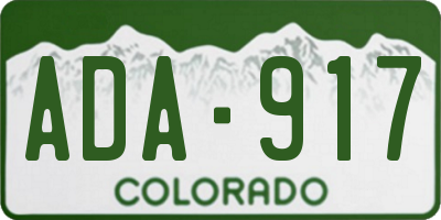 CO license plate ADA917