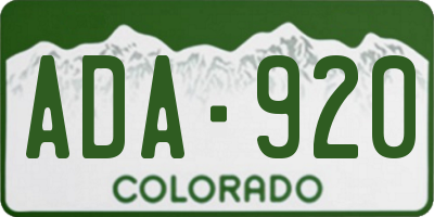CO license plate ADA920