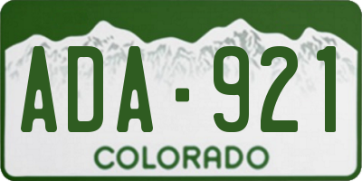 CO license plate ADA921