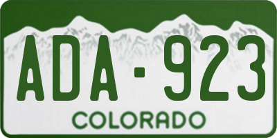 CO license plate ADA923