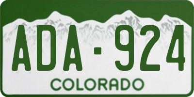 CO license plate ADA924