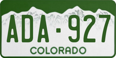 CO license plate ADA927