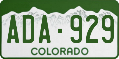 CO license plate ADA929