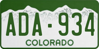 CO license plate ADA934