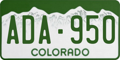 CO license plate ADA950