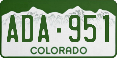 CO license plate ADA951