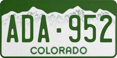 CO license plate ADA952