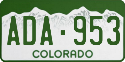 CO license plate ADA953