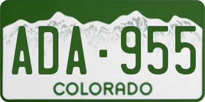CO license plate ADA955