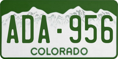 CO license plate ADA956