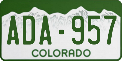 CO license plate ADA957
