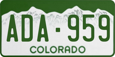 CO license plate ADA959