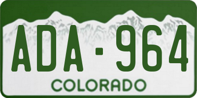 CO license plate ADA964
