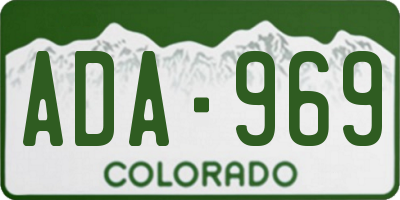 CO license plate ADA969