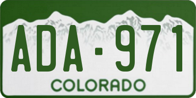 CO license plate ADA971