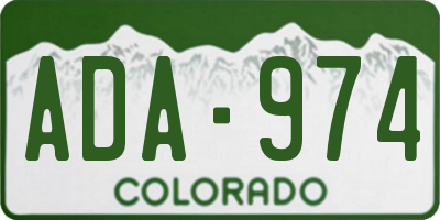 CO license plate ADA974