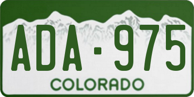 CO license plate ADA975