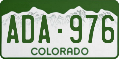 CO license plate ADA976