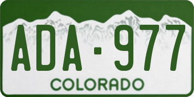 CO license plate ADA977