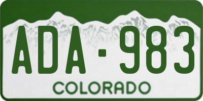 CO license plate ADA983