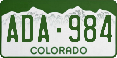 CO license plate ADA984