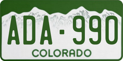 CO license plate ADA990