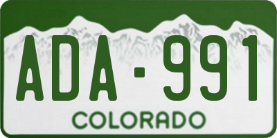 CO license plate ADA991