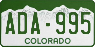 CO license plate ADA995