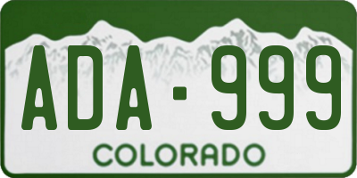 CO license plate ADA999