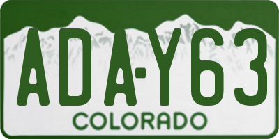 CO license plate ADAY63