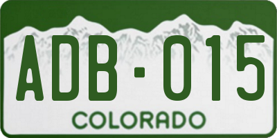 CO license plate ADB015