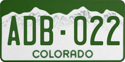 CO license plate ADB022