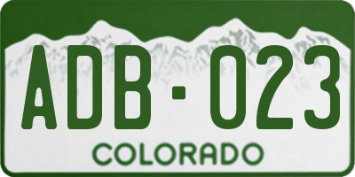 CO license plate ADB023