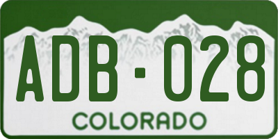 CO license plate ADB028