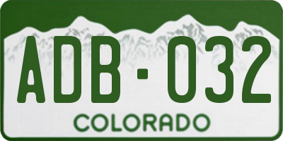 CO license plate ADB032