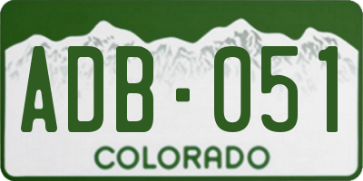 CO license plate ADB051