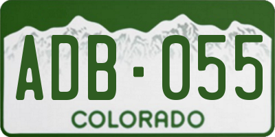CO license plate ADB055