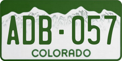 CO license plate ADB057